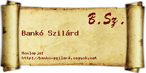 Bankó Szilárd névjegykártya
