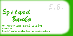 szilard banko business card